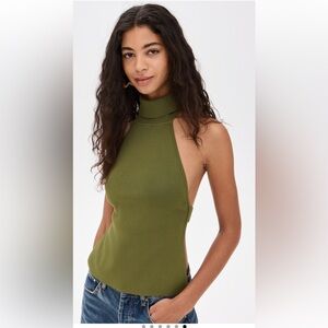 Cult Gaia Olive Green open back Top